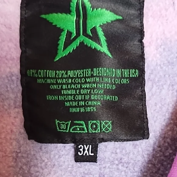 Jeffree Star Purple Tie-Dye Hoodie with Green Star Graphic - Picture 5 of 6
